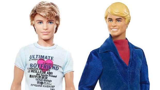 New Sweet Talkin' Ken (left) and Ken in 1978: he encapsulates the perfect boyfriend, a tool for girls to act out dream scenarios.