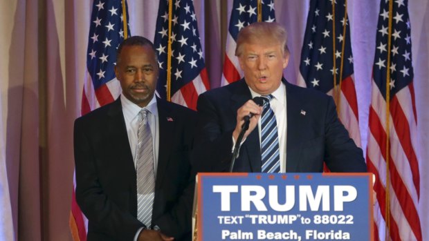 Ben Carson, March 11, 2016, just moments before announcing he would endorse Donald Trump.