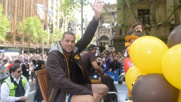 Franklin at the AFL grand final parade.