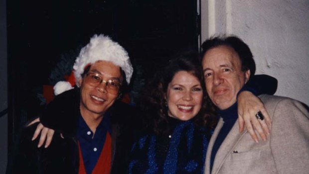 Tough-skinned ... Charles Higham with his late companion, Richard Palafox, and Pamela Mora.