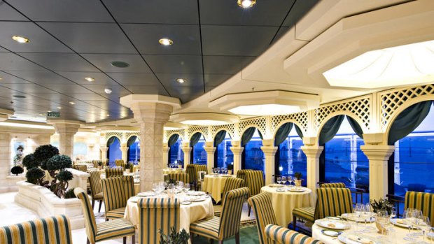Fine dining at sea ... the MSC Splendida's dining room.