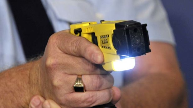 A man stopped breathing after he was tasered and capsicum sprayed by police officers.