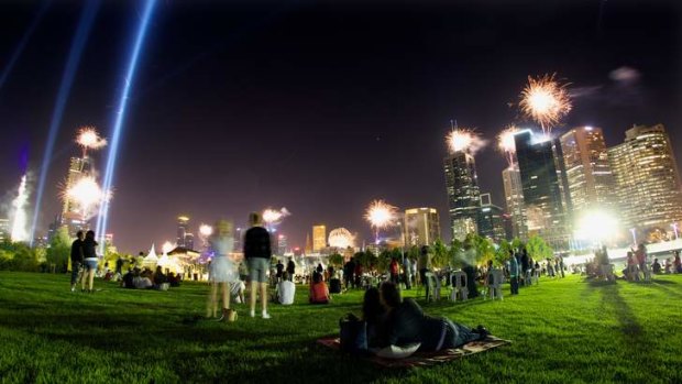 New Year's Eve fireworks at Birrarung Marr.