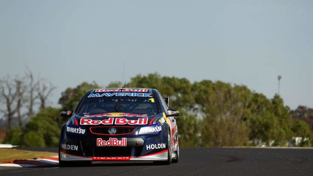 Jamie Whincup during Thursday's practice session at Mount Panorama.