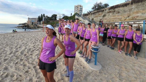 Mum's the word: Members of the Coogee Cougars after a morning training run.