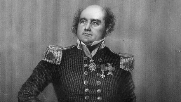 British Naval Officer and Arctic explorer Sir John Franklin (1786 - 1847) who died on an expedition to navigate the North West Passage. Original Artwork: Engraving by D J Pound. Drawing by Negelen.