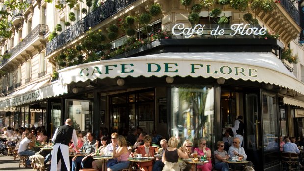 Cafe de Flore in Saint Germain des Pres, Paris.