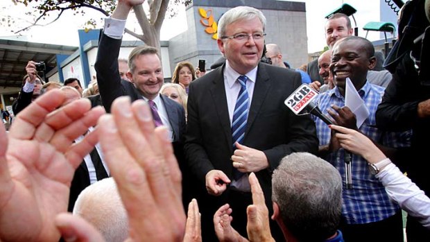Picture of positivity: Kevin Rudd's new strategy aims to distance him from negative politics.