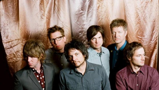 Jeff Tweedy (centre) has finally forged a settled line-up with his band, Wilco.