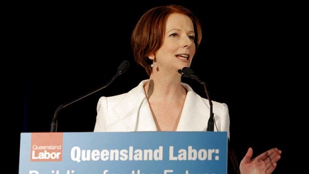 Prime Minister Julia Gillard addresses the Queensland Labor State Conference.