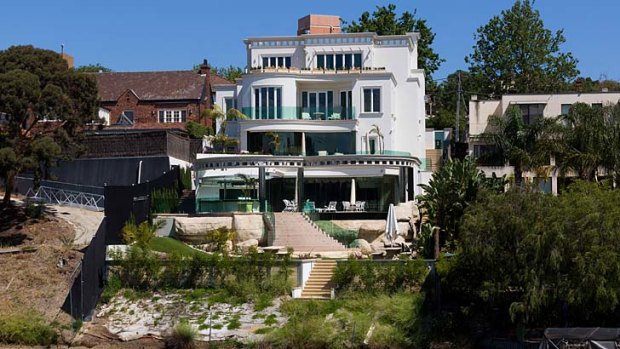 The four-storey mansion from the river.