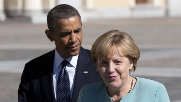 President Barack Obama  and Germany's Chancellor Angela Merkel are powerless in the face of Putin's aggression.