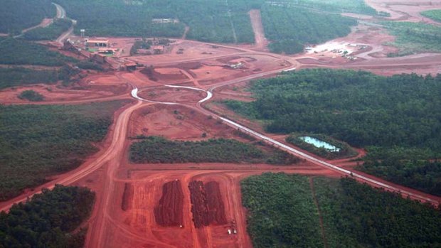 Under threat: The Rio Tinto alumina refinery and bauxite mine in Gove,.
