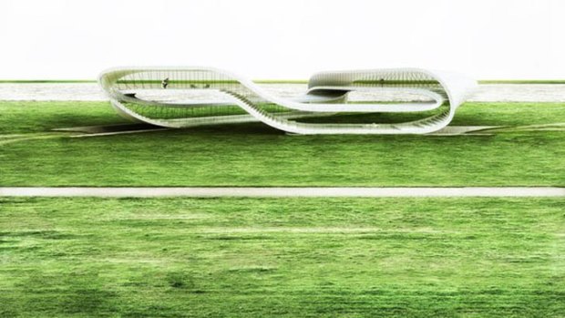 A rendering of Landscape House on Universe Architecture's Facebook page. The house, to be built in part with a 3-D printer, is inspired by the Mobius strip.