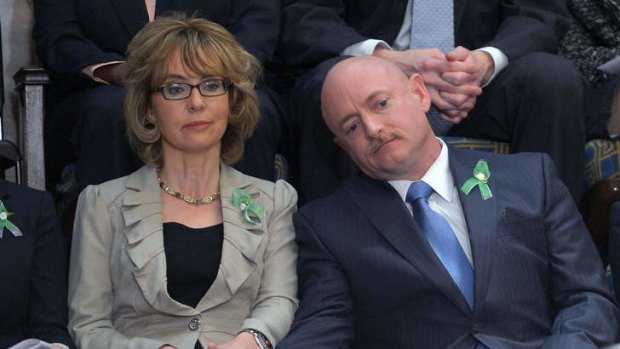 Former US Representative Gabrielle Giffords and her husband former astronaut Mark Kelly.