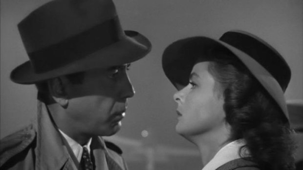 <i>Casablanca</i> starring Humphrey Bogart and Ingrid Bergman.