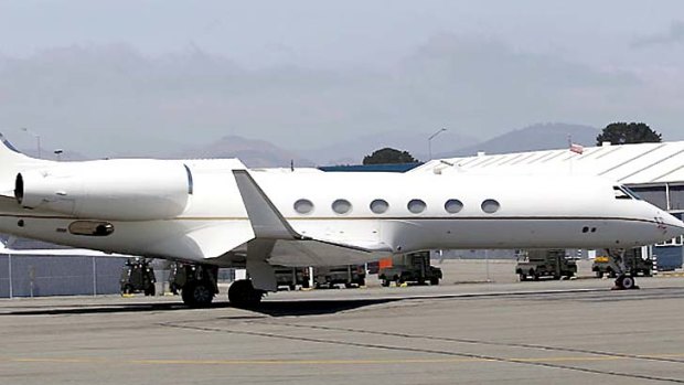 Just stopping by ... a US Air Force jet parked at Christchurch International Airport.