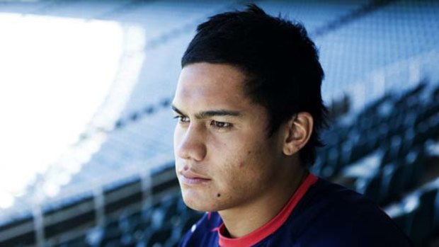 Brave face ... Roosters second-rower Anthony Cherrington is contemplating another year on the sidelines.