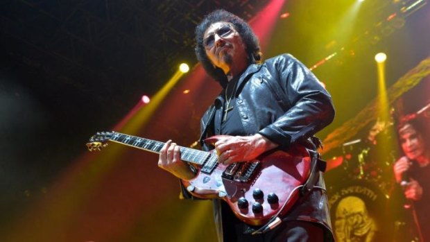 Tony Iommi on guitar with Black Sabbath at Rod Laver Arena Melbourne.
