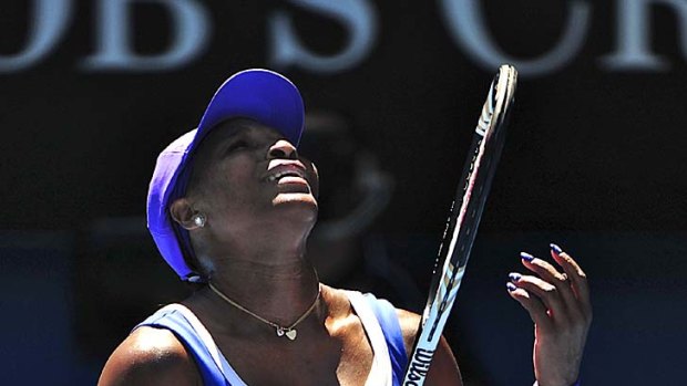 Despair: Serena Williams, with 13 grand slam titles to her name, was bundled out of the Open by unheralded Ekaterina Makarova yesterday.