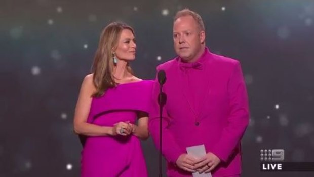 Stewart and Peter Helliar drew laughs with their Logies 'Jacket-gate' skit.