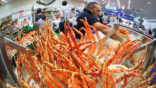Net gains: Sydney Fish Market was at its busiest during the annual 36-hour "fish market marathon" that began early on Monday.