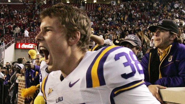 Southern comfort ... Brad Wing is the Australian-born punter who has helped Louisiana State University to a No.1 ranking and a shot at a national championship.