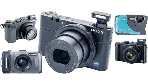 The compact digitals on the market, including (clockwise from main) the Sony RX100, the Canon D20, Panasonic's Lumix, the Olympus TG1 and the Nikon CoolPix 7700,  are outstanding for price.