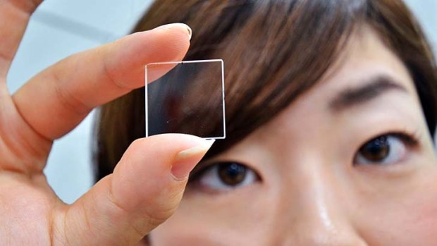 Hitachi's newly unveiled quartz glass plate technology, which can store data almost forever.
