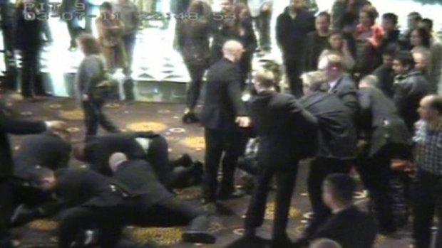 An image taken from CCTV at the casino of the incident.