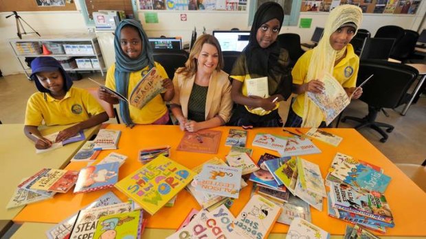 Reaching out ... Greens senator Sarah Hanson-Young launching a book club library service for kids in detention on Manus Island.