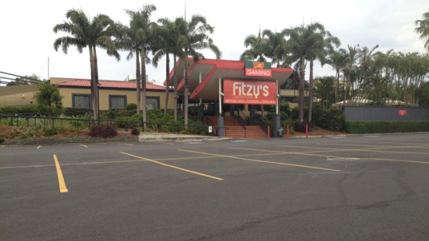 The car park of Fitzy's Loganholme hotel where the brawl took place.