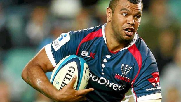 Small steps: Kurtley Beale of the Melbourne Rebels.