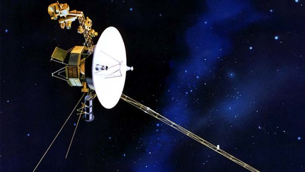 Eighteen billion kilometres away ... an artist's impression of the Voyager spacecraft.