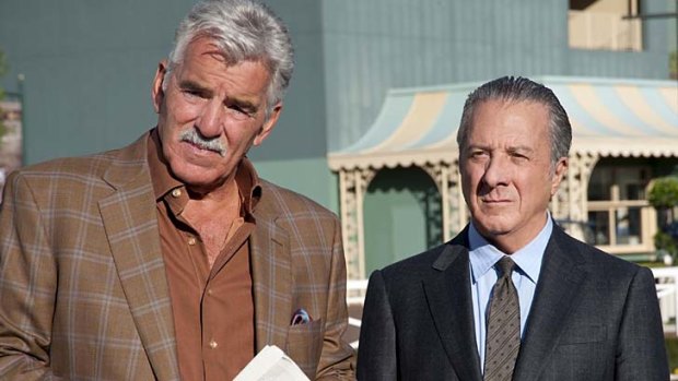Dennis Farina, left, and Dustin Hoffman in <i>Luck</i>.