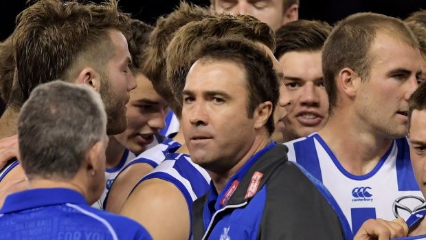 North Melbourne coach Brad Scott could get a call about the Suns.