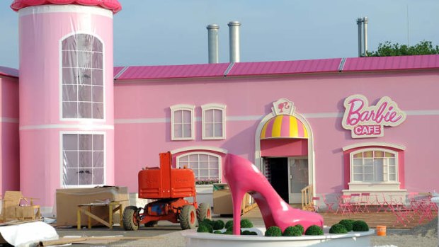 The exterior of the Barbie Dreamhouse opening in Berlin.