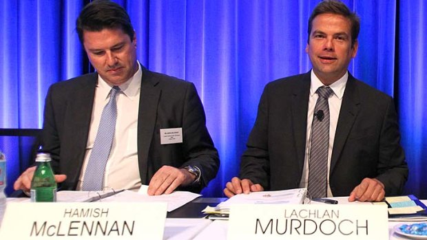 On the same page: Ten chief Hamish McLennan was backed by chairman Lachlan Murdoch.
