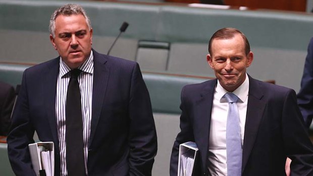"We do not believe in government by chequebook": Tony Abbottt and Joe Hockey.