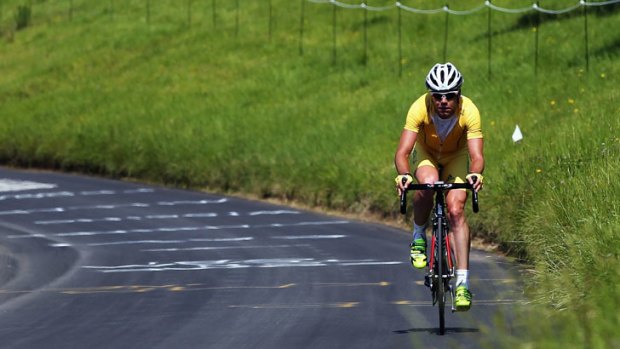 Cadel Evans got straight back on the bike after the Tour de France.