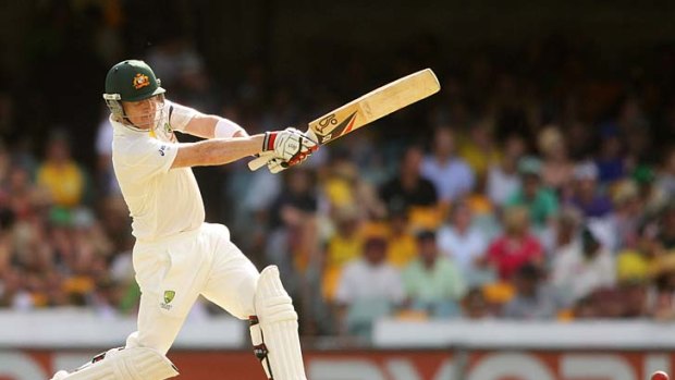 Brad Haddin bats during day three of the First Test match.