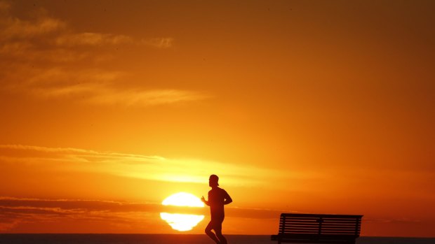 An early morning jogger in Coogee.