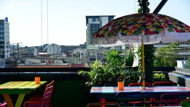 The spacious rooftop of South Brisbane's historic Fox Hotel is home to 
