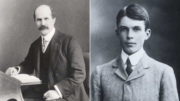 William Henry Bragg (left) 1909, and his son, William Laurence Bragg in 1906.