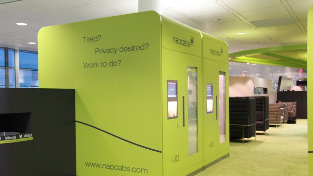Napcabs: private sleeping pods available for 10 euros an hour. 