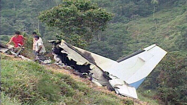 A US government plane that was shot down in Colombia in 2003. 