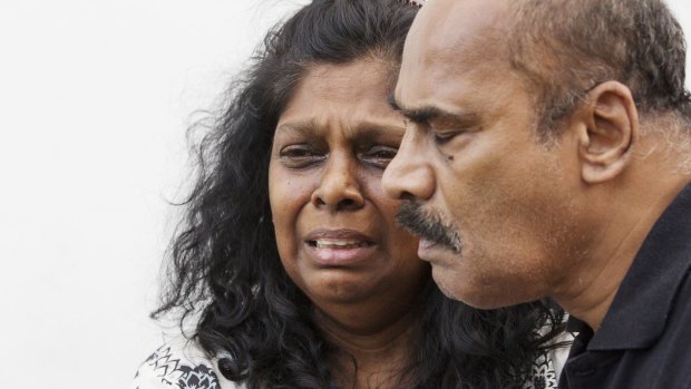 Anguish ... Myuran Sakamaran's mother and father, Raji and Sam Sukumaran.