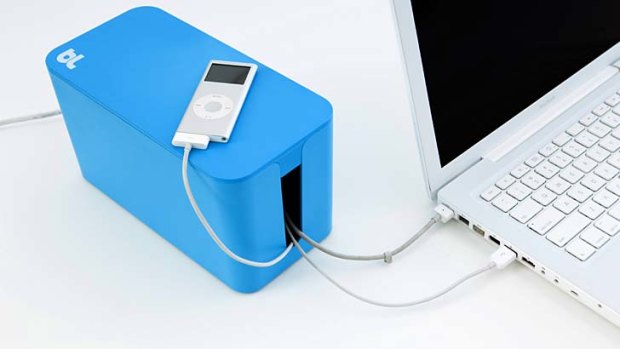 Clutter-free ... the CableBox Mini by Blue Lounge.