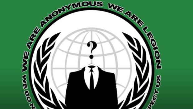 Logo ... hacker group, Anonymous.