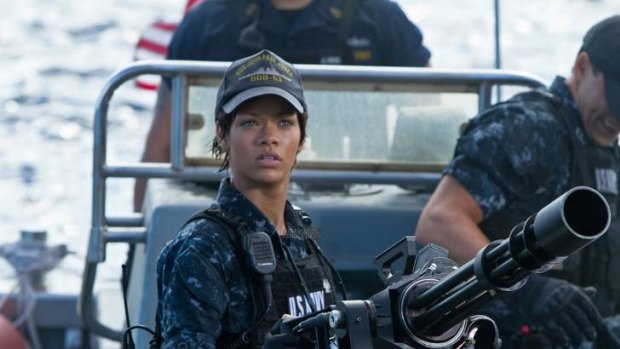 Singer Rihanna stars as Raikes in <i>Battleship</i>.